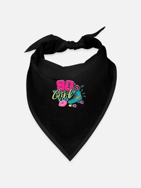 80er Jahre 80s Girl - Bandana Dreieckstuch - Schwarz