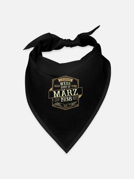 März 1938 Geburtstag Mann - Bandana Dreieckstuch - Schwarz