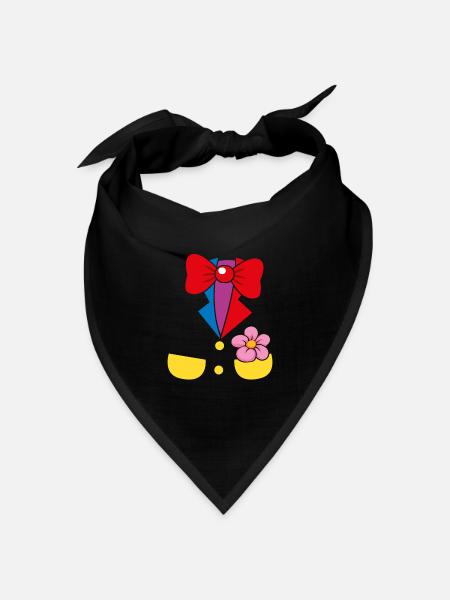 Zirkus Clown Kostüm Anzug - Bandana Dreieckstuch - Schwarz