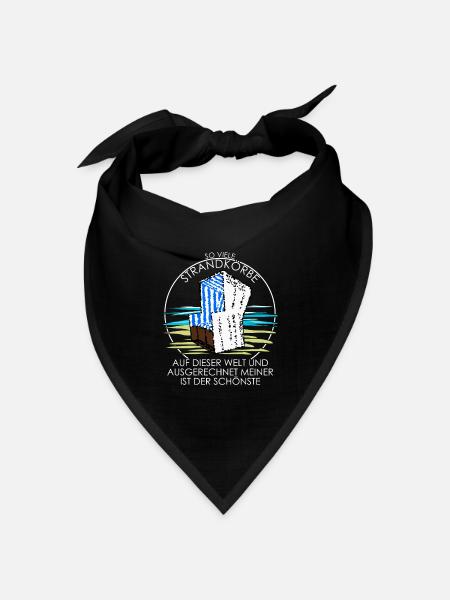 Strandkorb Ostsee Nordsee Witz Urlaub - Bandana Dreieckstuch - Schwarz