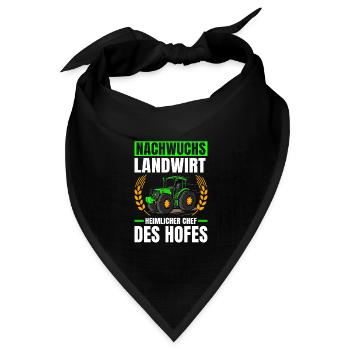 Nachwuchs Landwirt Heimlicher Chef Traktor - Bandana Dreieckstuch - Schwarz - Vorne