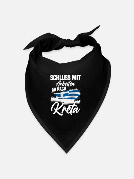 Schluss mit arbeiten ab nach Kreta Urlaub - Bandana Dreieckstuch - Schwarz