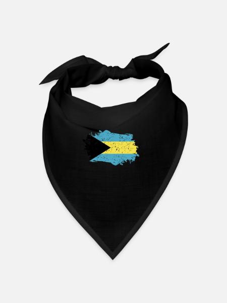 Bahamas Flagge Grunge Bahamas Fahne - Bandana Dreieckstuch - Schwarz