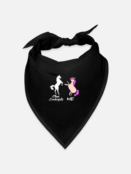 Zoologe Mythisches Einhorn Zootiere Zoologie - Bandana Dreieckstuch - Schwarz