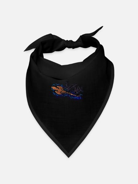 Odins Raben mit Speer Gungnir - Hugin und Munin - Bandana Dreieckstuch - Schwarz