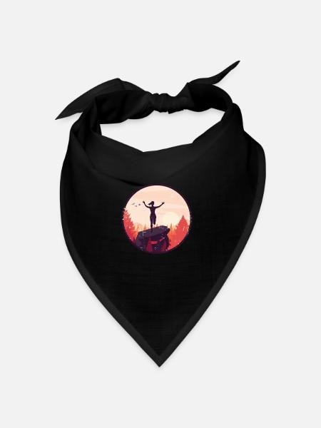 Marathon, Trailrunning Läuferin - Bandana Dreieckstuch - Schwarz