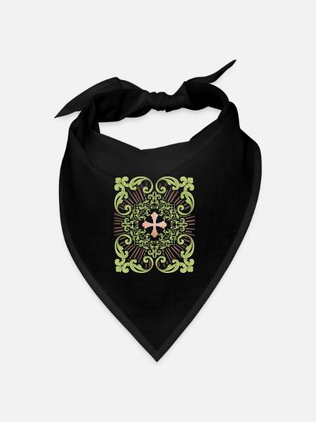 Jesus-Kreuz, Jesus Christus Kreuz, Vintage-Kreuz - Bandana Dreieckstuch - Schwarz
