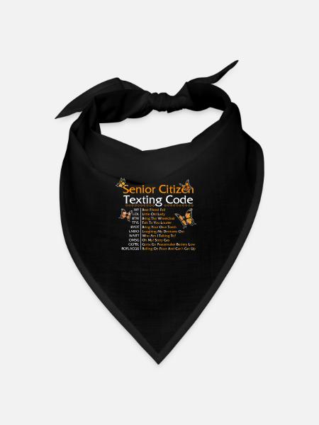 Senioren SMS Code Shirt, Lustige Senioren - Bandana Dreieckstuch - Schwarz