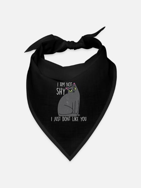 Katzenhalter Geschenk für Misanthropen Katzen - Bandana Dreieckstuch - Schwarz