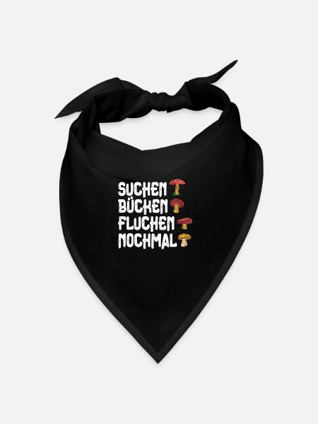 Pilzsammler Pilz Sucher - Bandana Dreieckstuch - Schwarz