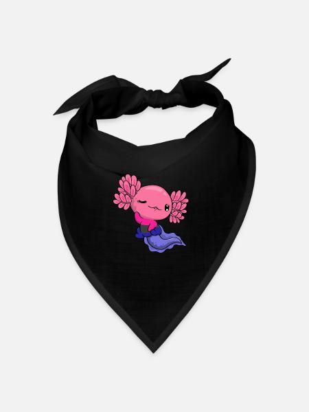 Omnisexueller Stolz Kawaii Axolotl Omnisexuelle Fl - Bandana Dreieckstuch - Schwarz