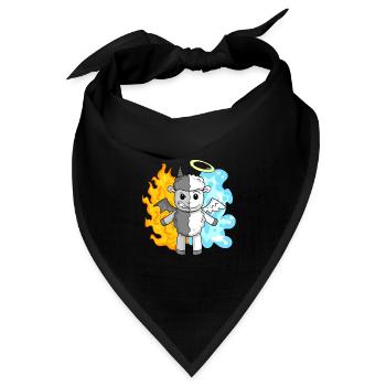 Schaf - Engel und Teufel - Bandana Dreieckstuch - Schwarz - Vorne