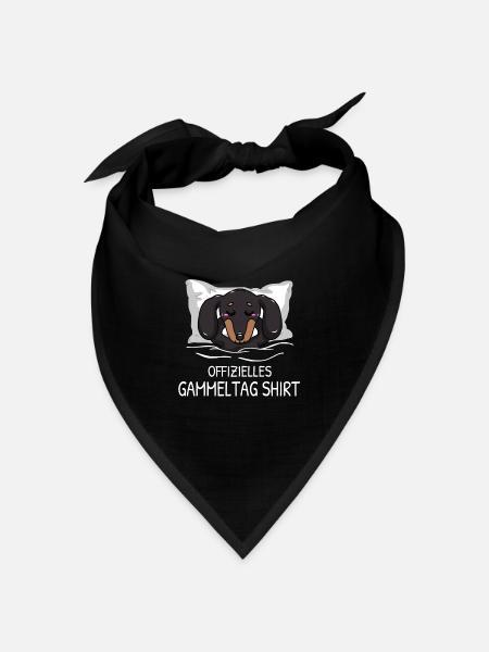 Offizielles Gammeltag Shirt Dackel Baby Faulenzer - Bandana Dreieckstuch - Schwarz