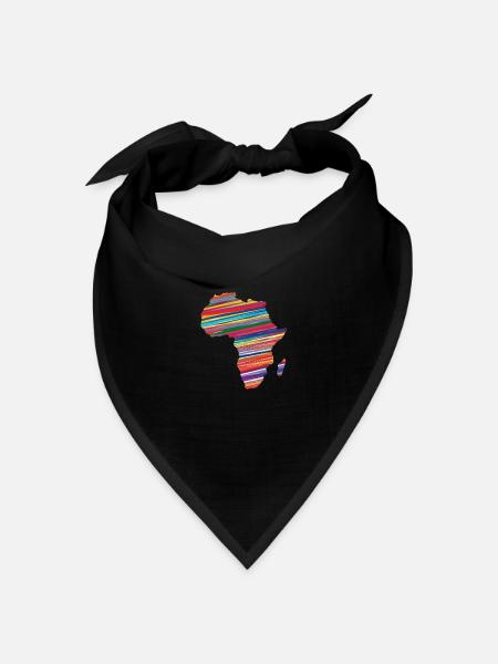 Afrika Karte Bunt Land Kontinent - Bandana Dreieckstuch - Schwarz