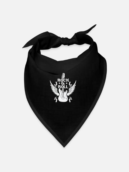 Rock n Roll Musikstil Genre Gitarre Rockband - Bandana Dreieckstuch - Schwarz