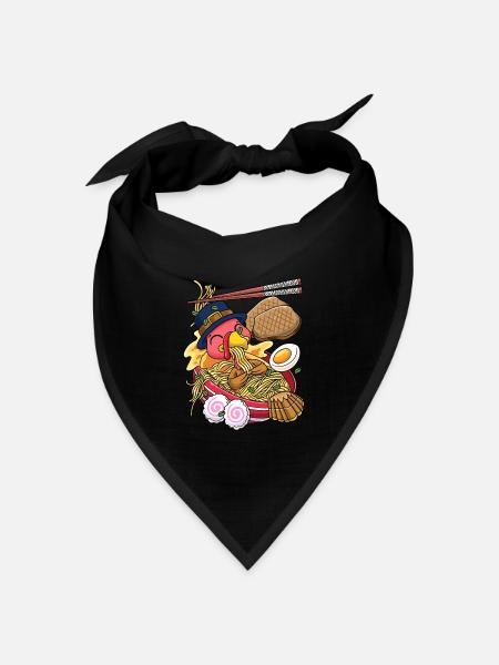 Kawaii Truthahn Thanksgiving Ramen - Bandana Dreieckstuch - Schwarz