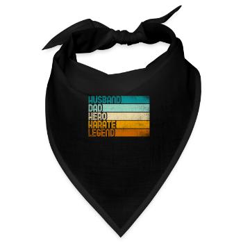 Retro Husband Dad Hero Karate Legend - Bandana Dreieckstuch - Schwarz - Vorne