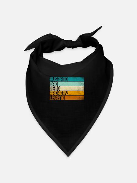 Retro Husband Dad Hero Archery Legend - Bandana Dreieckstuch - Schwarz