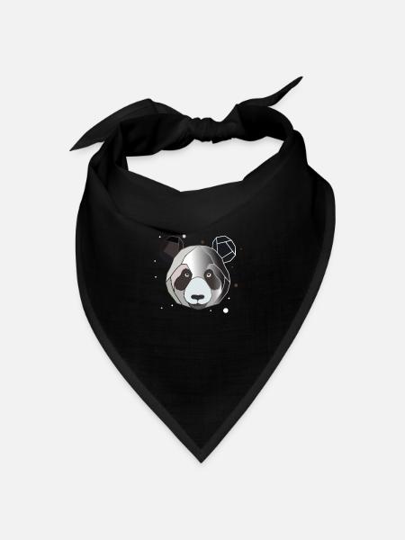 Panda Polygon Kunst Tier Geometrie - Bandana Dreieckstuch - Schwarz