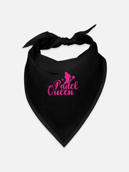 Padel Queen Padelschläger Ball Design Für Padel - Bandana Dreieckstuch - Schwarz