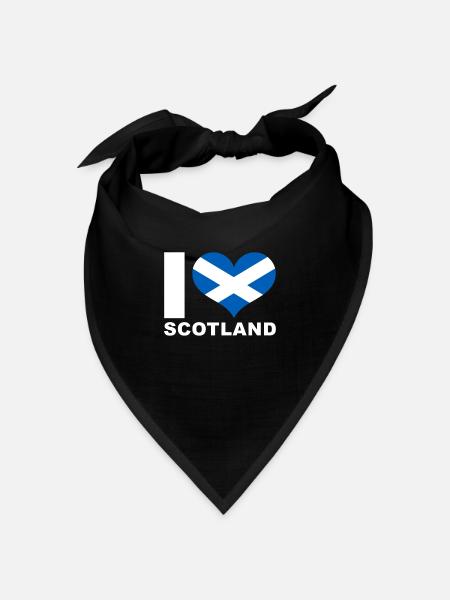 Ich liebe Schottland Herz Flagge Schottland - Bandana Dreieckstuch - Schwarz