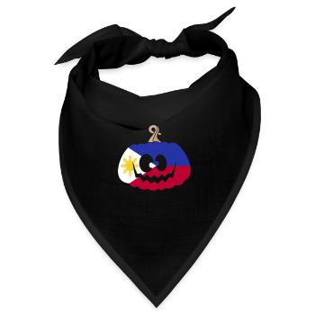 Ungarn Halloween Kürbis - Bandana Dreieckstuch - Schwarz - Vorne
