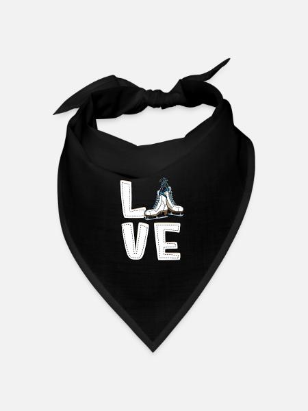 Eislaufen - Bandana Dreieckstuch - Schwarz