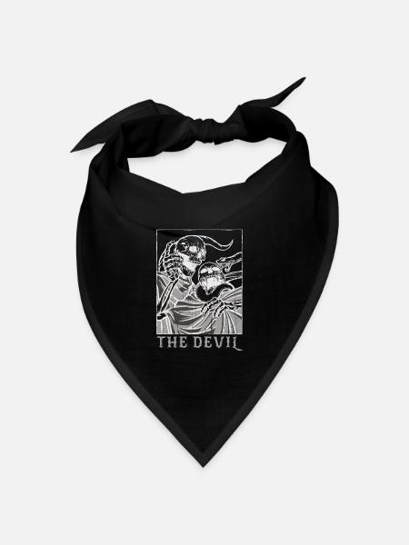 Skeleton Bones Tarot Card Occult Devil Gothic - Bandana Dreieckstuch - Schwarz