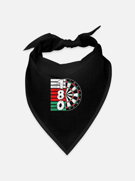 Darts Dartscheibe 180 Punkte 180er Dart - Bandana Dreieckstuch - Schwarz