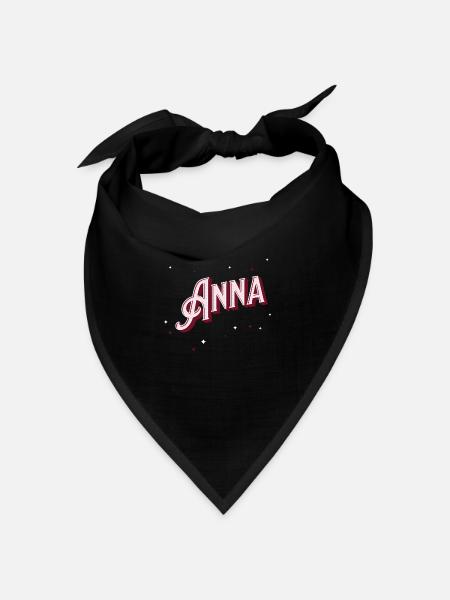 Anna Namen personalisiert - Bandana Dreieckstuch - Schwarz