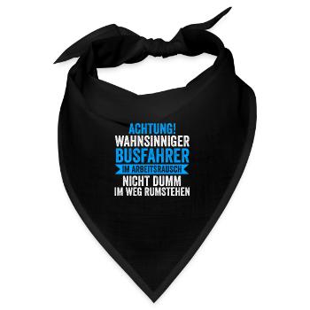 Busfahrer Job Busfahren Geschenk - Bandana Dreieckstuch - Schwarz - Vorne