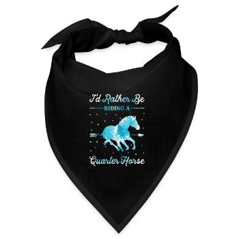 Reiten Eines Quarter Horse - Bandana Dreieckstuch - Schwarz - Vorne