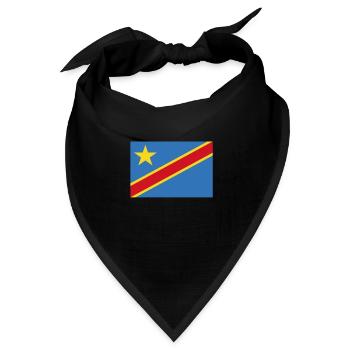 Offizielle Flagge der Demokratischen Republik Kongo - Bandana Dreieckstuch - Schwarz - Vorne