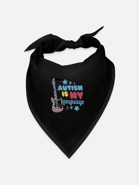 Autismus ist meine Sprache Autist Asperger - Bandana Dreieckstuch - Schwarz