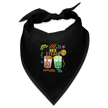 Bes Tees Hemd, Bubble Tea Bubble Milchtee - Bandana Dreieckstuch - Schwarz - Vorne