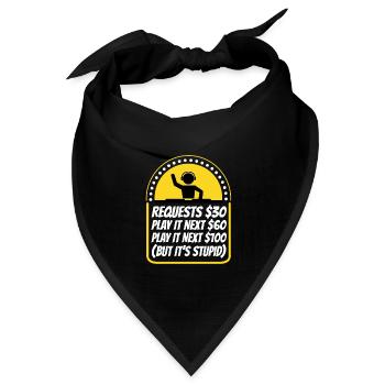 DJ Request - Bandana Dreieckstuch - Schwarz - Vorne