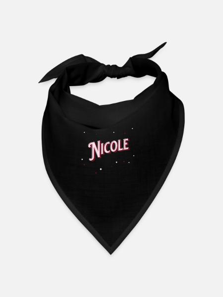 Nicole Namen personalisiert - Bandana Dreieckstuch - Schwarz