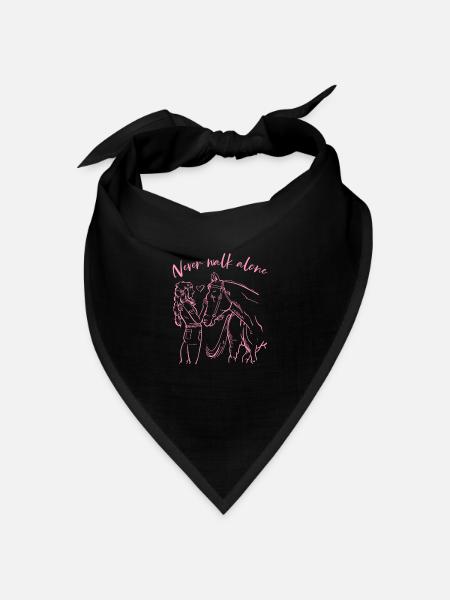Never Walk Alone Pferde - Bandana Dreieckstuch - Schwarz