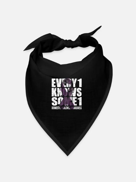 #Every1KnowsSome1 häuslicher Gewalt - Bandana Dreieckstuch - Schwarz