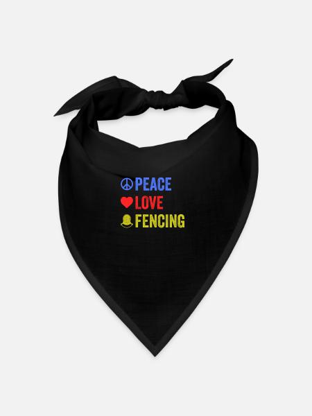 Frieden Liebe Fechten Lustige Säbel Sport Epee Humor - Bandana Dreieckstuch - Schwarz