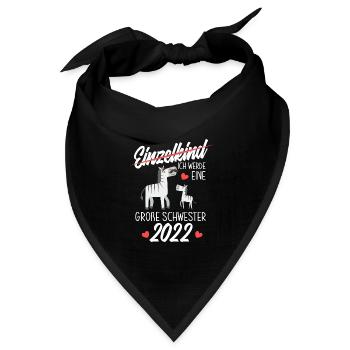 Zebras Ich Werde Große Schwester 2022 - Bandana Dreieckstuch - Schwarz - Vorne