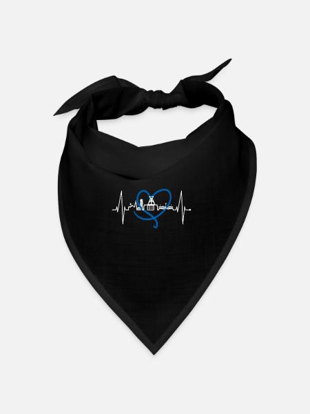 Bochum Herzschlag Bochumer Skyline Heimat Ruhrpott - Bandana Dreieckstuch - Schwarz