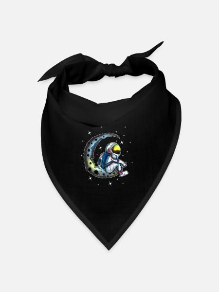 Raumfahrer Mond Astronomie Sterne All Weltraum Fan - Bandana Dreieckstuch - Schwarz