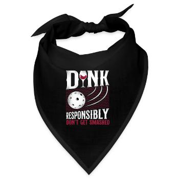 Pickleball Pun Wine Dink - Bandana Dreieckstuch - Schwarz - Vorne