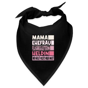 Flugbegleiterin Mama Ehefrau Heldin - Bandana Dreieckstuch - Schwarz - Vorne