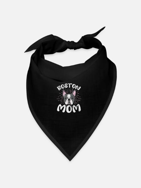 Boston Terrier Mom - Bandana Dreieckstuch - Schwarz