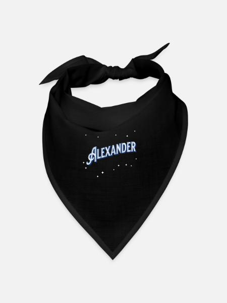 Alexander Namen personalisiert - Bandana Dreieckstuch - Schwarz