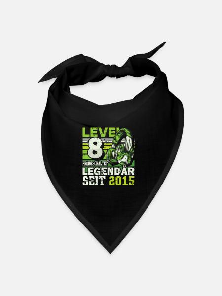 Level 8 freigeschaltet legendär seit 2015 - Bandana Dreieckstuch - Schwarz