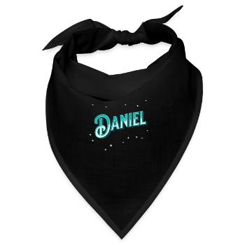 Daniel Namen personalisiert - Bandana Dreieckstuch - Schwarz - Vorne