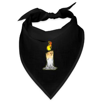 Burning Candle Halloween - Bandana Dreieckstuch - Schwarz - Vorne